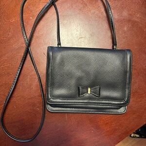 Black Crossbody Bow-Accent Shoulder Bag